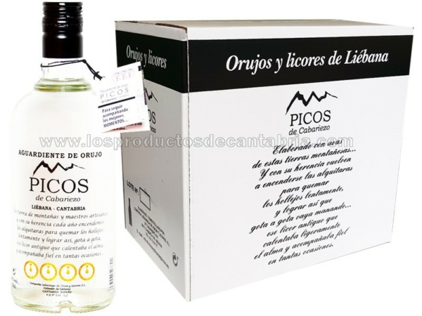 AGUARDIENTE DE ORUJO PICOS DE CABARIEZO caja 6 botellas