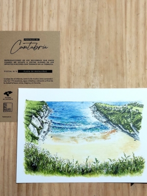 Postal 2 Playa de Mataleñas Santander