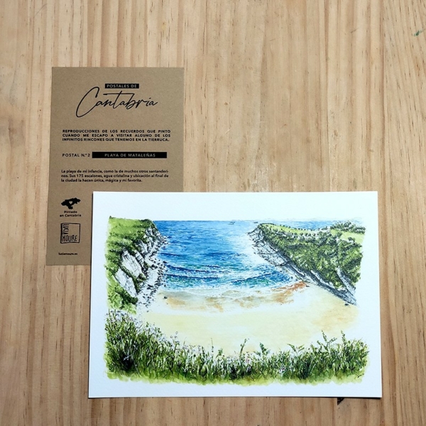 Postal 2 Playa de Mataleñas Santander Postal 2 Playa de Mataleñas Santander